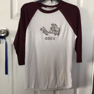 SM Maroon/White Obey baseball tee